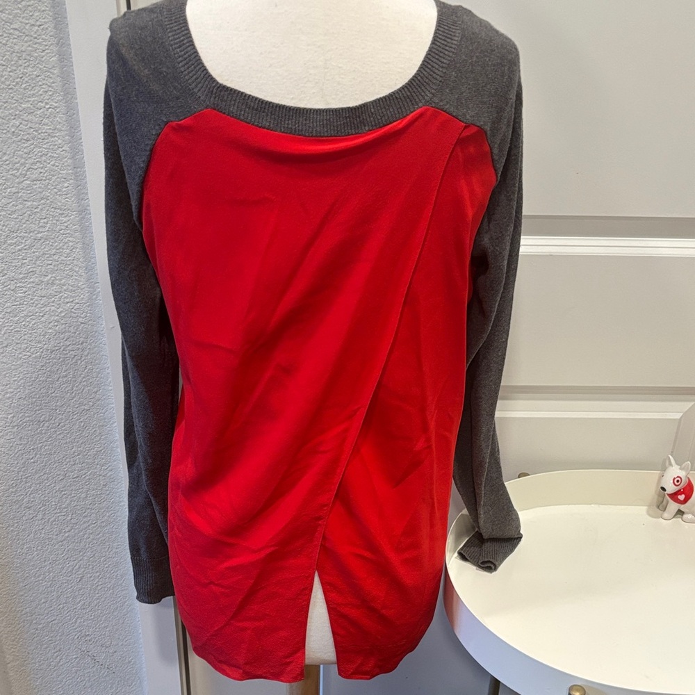 Bailey 44 Red Cutaway Back Twofer Sweater